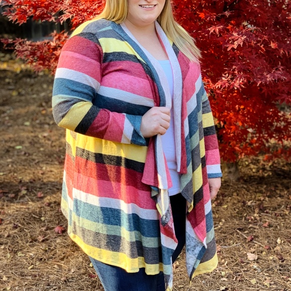 JODIFL Sweaters - JODIFL | Multi-colored Striped Cardigan